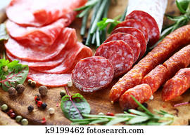 Italian ham and salami with herbs Italian ham and salami with herbs