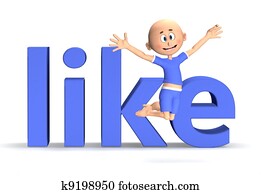 LIKE text and a happy toon guy LIKE text and a happy toon guy