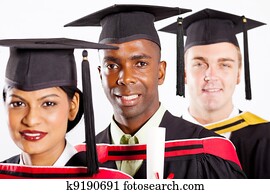 multiracial university students graduation