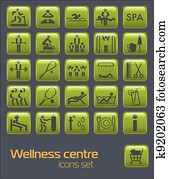 fitness, iconen, set