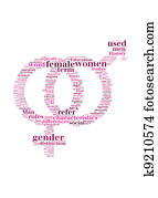 gender symbols interlocked text graphic and arrangement concept