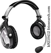 micrófono, auriculares