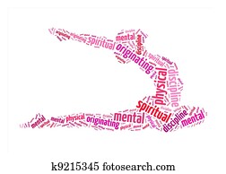 physical, mental, spiritual discipline, originating text on yoga graphic and arrangement concept physical, mental, spiritual discipline, originating text on yoga graphic and arrangement concept