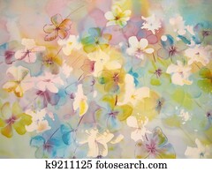 pintura abstrata, de, flowers.