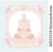 עוגה של חתונה, כרטיס, עצב