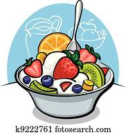 fruit salad with yogurt and strawbe fruit salad with yogurt and strawbe