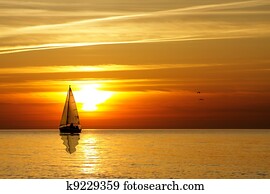 Sailing at sunset