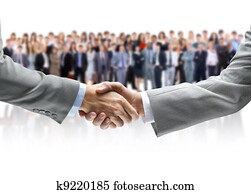 揺れている手, そして, ビジネス チーム