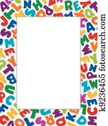 Alphabet Frame, White Background