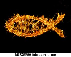 Christian Fish on Fire Christian Fish on Fire