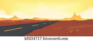 Primavera, o, verano, caricatura, paisaje Clipart | k11178543 | Fotosearch