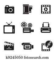 computer photo-video icons computer photo-video icons