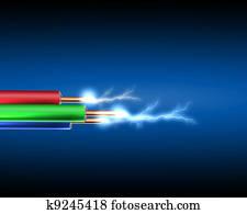 Electric cord with electricity sparkls Electric cord with electricity sparkls