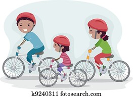 familie biking, sammen
