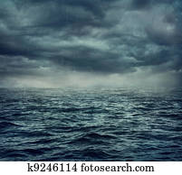 Rain over the stormy sea Rain over the stormy sea