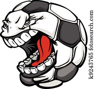 Soccer Ball Screaming Face Cartoon Vector Image Soccer Ball Screaming Face Cartoon Vector Image