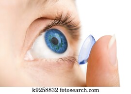 beautiful human eye and contact lens isolated beautiful human eye and contact lens isolated