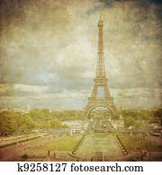 Vintage image of Eiffel tower, Paris, France Vintage image of Eiffel tower, Paris, France