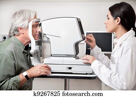 exame olho, através, visual, campo, teste