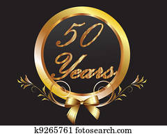 Gold 50th anniversary birthday vect Gold 50th anniversary birthday vect