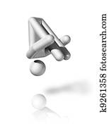 Gymnastics Trampoline 3D symbol Gymnastics Trampoline 3D symbol