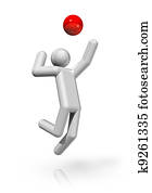 Volleyball 3D symbol Volleyball 3D symbol
