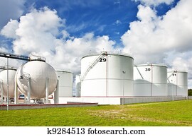 Oil refinery tanks Oil refinery tanks