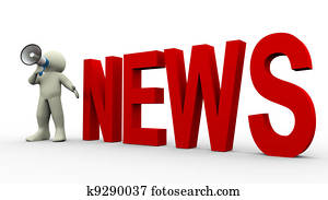 3d, hombre, noticias, anuncio