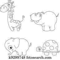Safari Animals Clip Art | k12798536 | Fotosearch