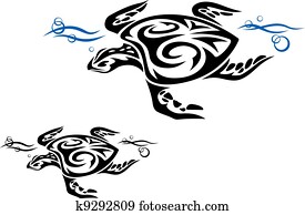 Turtle in ocean water Turtle in ocean water