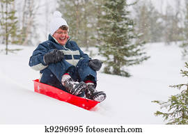 Woman and sled Woman and sled