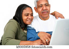 oudjes, op, computer