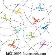 Coupon scissors cut out dotted lines background