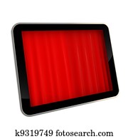 Mobile pad with curtains as screen