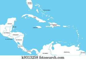 מפה, של, איים קריביים