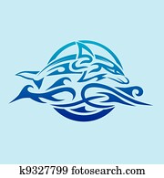Abstract Dolphin Emblem Abstract Dolphin Emblem