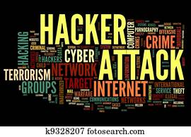 Hacker attack in word tag cloud Hacker attack in word tag cloud