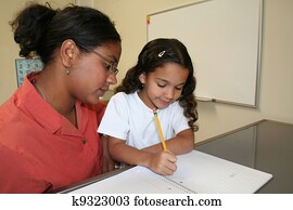 menina, e, professor