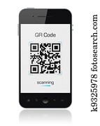 Mobile Smart Phone Showing QR Code Scanner Mobile Smart Phone Showing QR Code Scanner