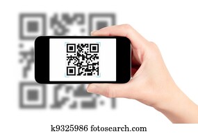 לסרוק, qr, הצפן, עם, טלפון נייד