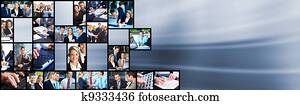 Business people team collage.