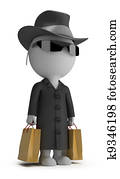 3d, pequeño, gente, -, misterio, comprador