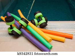 aqua, aeróbica, equipamento