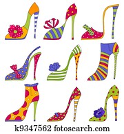 Fashion shoes. Decorative elements Fashion shoes. Decorative elements
