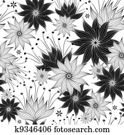 לחזור על, white-black, תבנית פרחונית