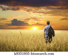 man in wheat field 