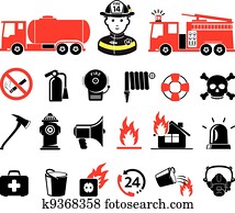 Firefighter icons Firefighter icons