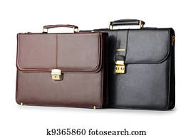 handel concept, met, aktentas, op wit