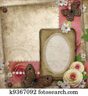 Vintage background with paper frame Vintage background with paper frame