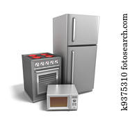 Kitchen electronics over white